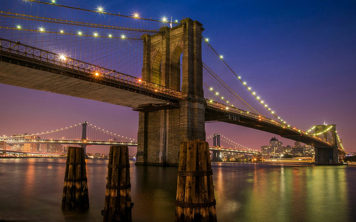 Brooklyn Bridge at blue hour